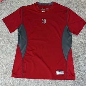 Red Boston Red Sox MLB logo NIKE PRO COMBAT Compression T shirt L fitted worn